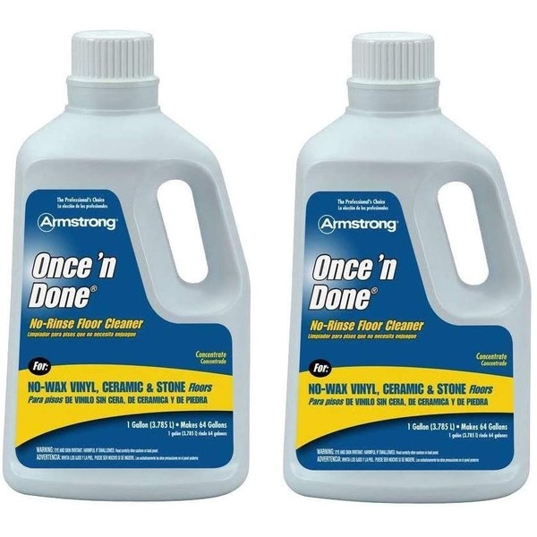 Armstrong 330408 Once 'N Done Concentrated Floor Cleaner, 1-Gallon, Pack of 2