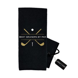 Wolf Golf Towels - Best Grandpa by Par - Accesorios de golf para hombres - Regalos de golf para hombres - Toalla de golf divertida bordada