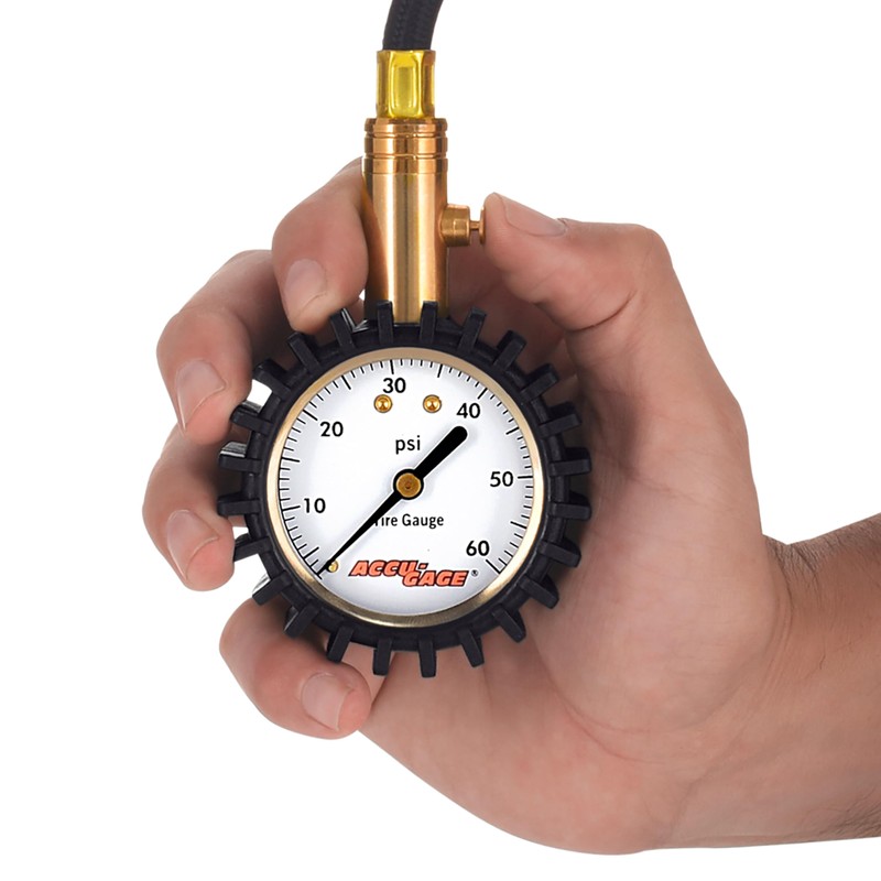 Accu-Gage RRA60X Professional Tire Pressure Gauge with Protective Rubber Guard