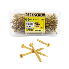 Tan#8 * 1 * 1/4"*520pcs。Deck Wood Screws. Rust-Proof, Torx/Star Drive Head Deck Screws, T25 Star Drill Head, Brown, Send T-25 Star Drive Drill bit.