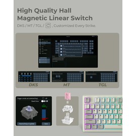 Rapid Trigger Gaming Keyboard,XVX G75 Hall Effect Keyboard Magnetic Switch Adjustable Actuation Esports 75% Layout TKL RGB PBT Keycaps (Retro Gery, Outemu Switch)