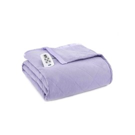 Shavel Home Products Micro Flannel Blanket Queen Size Heated Blanket with 10 Settings, Programable Heating Blanket, Luxuriously Soft Heated Throw Blanket, Rapid Heating Thermal Blanket – Amethyst