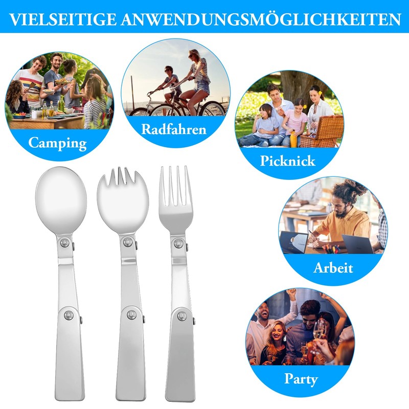 Folding Forks and Spoons Set, Foldable Spoon and Fork Set