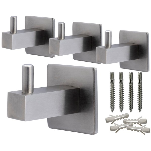 Neuhall 4 x Wall Hooks, Coat Hooks, Wall Towel Hooks,