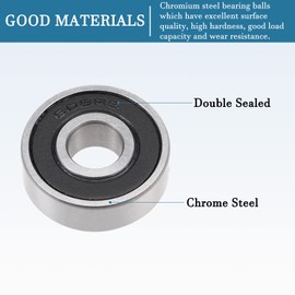 QUARKZMAN 608-2RS 8 x 22 x 7 mm Ball Bearing x 2 Pieces Chrome Steel for Machines and Tools Double Sealed ABEC3