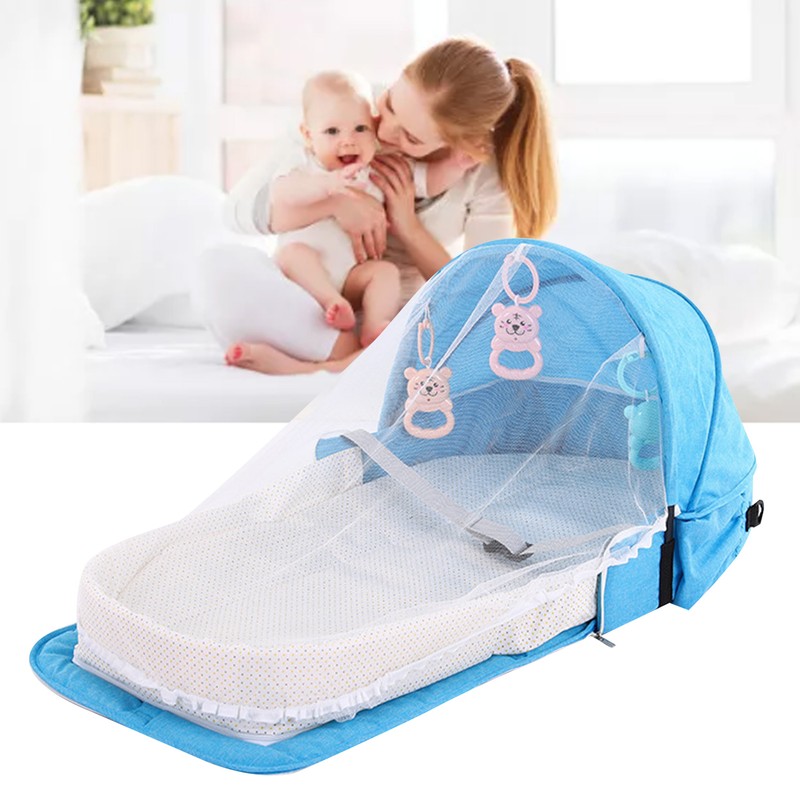 Portable Baby Crib Soft Cotton Foldable Storage Infants Travel Sleeping