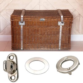 LiJuanWang Twist Lock 8 Pieces for Oval Eyelets, Oval Eyelets Lock for Bags, Purse, Leather, Handbag, Bag, Leather Goods, Accessories (Silver)