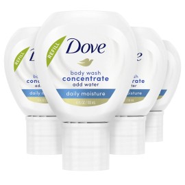Dove Body Wash Concentrate Daily Moisture 4 Fl Oz Pack Of 4 Refill For Life