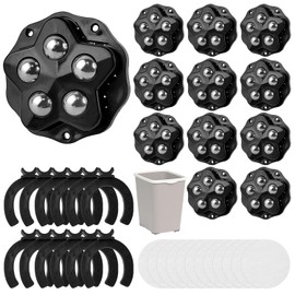 Ball Castors for Furniture Set, Strong Load, 360 Degree Rotation, Ball Castors, Quick to Install, Wheels for Kitchen Appliances, Suitable for Storage Boxes, Bedside Tables, Large Appliances (1)