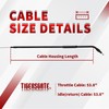 TIGERSGATE 53.8" Black Vinyl Stainless Steel Braided Extended Throttle and