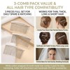 3 Pcs 20 Teeth Ribbon-Wrapped Bridal Veil Combs