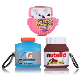 (3Pack) Case for Airpods 3rd Generation, BGAANM Silicone Airpods 3 Case Protective Cover with Cute Funny Skin Design, with Keychain (Nutella+Bubba+G)