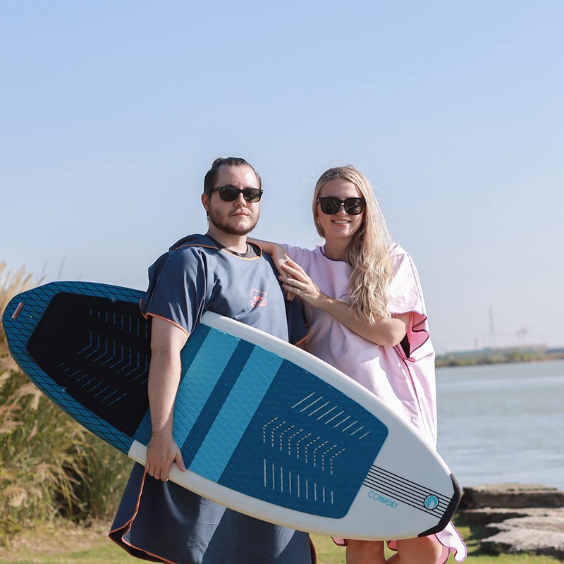 Hiturbo Poncho de Surf de Microfibra, Bata de Baño Cambiante
