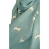 GlamLondon Women's Cat Printed Kitty Sketch Scarf (Light Green)