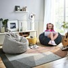 Classic Bean Bag Chair, with Faux Rabbit Fur Cover for