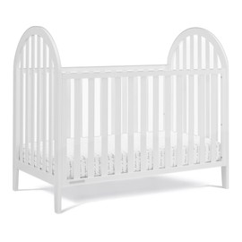 Delta Children Milano 4-in-1 Convertible Crib - Greenguard Gold Certified, Bianca White