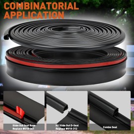 RV Slide Out Seal Replace 018-341 018-312-EKD Seal 1 * 15/16 Inch * 35' & 1/2 x 2.75 inch x 35' RV Slide Wiper Combo Rubber Camper Seals