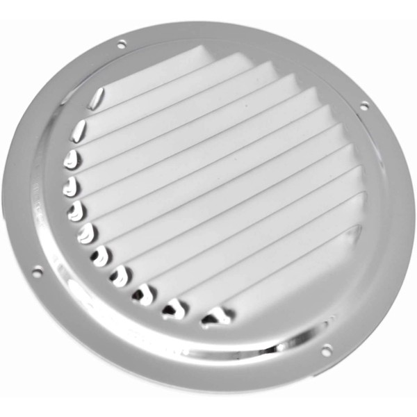 MARINE CITY Stainless Steel Mirror Finish Polished Round Louvered Air Vent 6 Inches for Kitchen – Bathroom – Study Room – Roofing – Soffit Vents – Yachts – Caravan (Pack of 1)