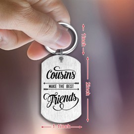 Yobent to My Cousin Gifts for Women, Cousins Make the Best Friends Keychain for Mothers Day Birthday Graduation, Meaningful Gift Ideas