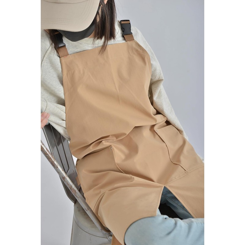 LeafIn WGZ Women's Apron with Pockets, Shoulder Hanging, Long Length,
