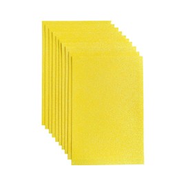 Jtnohx Glitter Felt Fabric, 10pcs Solid Glitter Felt Sheets, 20x30cm Fabric Square for Craft, DIY Material for Holiday Greeting Festival Party Projects(Yellow)