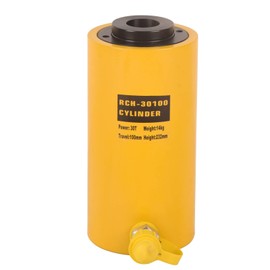 LCyindu 30T Hollow Single Acting Hydraulic Ram Cylinder Jack 4" Stroke RCH-30100 Lifting Cylinders Retract Automatically Quick Connector Porta Power Jack for Shipbuilding, Machinery and Industry