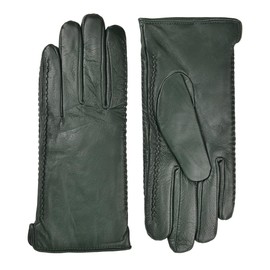 Harssidanzar HL001EU Women's Winter Warm Lining Lambskin Leather Gloves Touchscreen Texting Warm Driving Gloves, Green