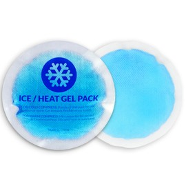 EverOne Round Reusable Gel Ice Pack with Cloth Backing for Hot & Cold Therapeutic Use, First Aid, Injuries, Breastfeeding, 5 Count…