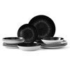 Bestone Porcelain Dinnerware Sets Service for 4, 12 pcs Hand