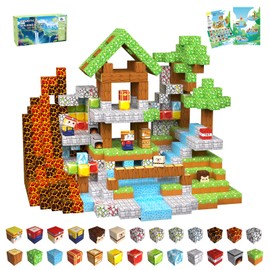 CraftyNest 100PCS Magnetic Blocks for Kids 4-8, Magnetic Building Blocks Cubes, Stacking Magnetic Building Tiles Toys for Kids Toddlers Boys Girls Ages 3 4 5 6 7 8-12 Birthday Gifts