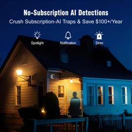 CINMOORE 4MP Wireless Home Security Cameras Outdoor WiFi, No-Subscription AI Detections & Pre-Roll Mode, 2.5K Color Night Vision, Full Duplex 2-Way Audio, IP66 Waterproof Battery Powered