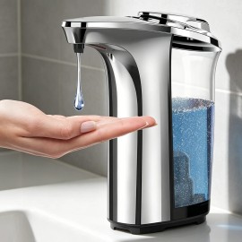 CF In-Stock 17oz/500ml 5 Adjustable Levels Infrared Sensor Touchless Automatic Dish Soap Dispenser for Bathroom Kitchen Sinkcolor: Silver, plug type: No Plug Required, voltage (v): 6 V