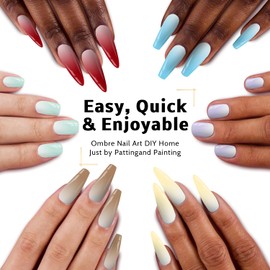 Karroy Sponge Pat Paint Nail Gel, Ombre Nails Gradient Gel Nail Blush Blooming Aura Nails Drawing Stripper Floral Painting DIY Nail Art, No Wipe, UV/LED Curing (16 Colors A)