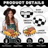 gisgfim 2Pcs Black Checkered Serving Trays with Handles 16 x