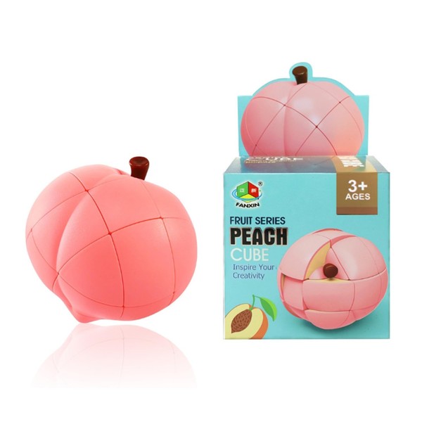 Speed Cube，3D Fruit Cube 3X3 Peach Shaped Magic Cube,1:1 Realistic