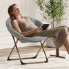 Saucer Chair, Comfy Chair Faux Fur Lounge Moon Chair with