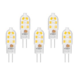 X-Molin Bipin led Bulb 12v G4 Light Bulb, Warm White 3000K 5Pack JC Bi Pin Bulb AC/DC 12v led Bulbs for rv Interior, MR11 G4/GU4/GZ4 T3 Halogen Track Bulb Replacement Landscape Bulbs