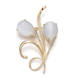 Soumimi Flower Brooches for Women Rhinestone Crystal Pearl Brooch Pin Flower Lapel Pin Accessories Gift for Mom Wife, Metal, rhinestone