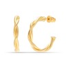Charmsy 925 Sterling Silver 18K Gold-Plated Classic Twisted Hoop Earring