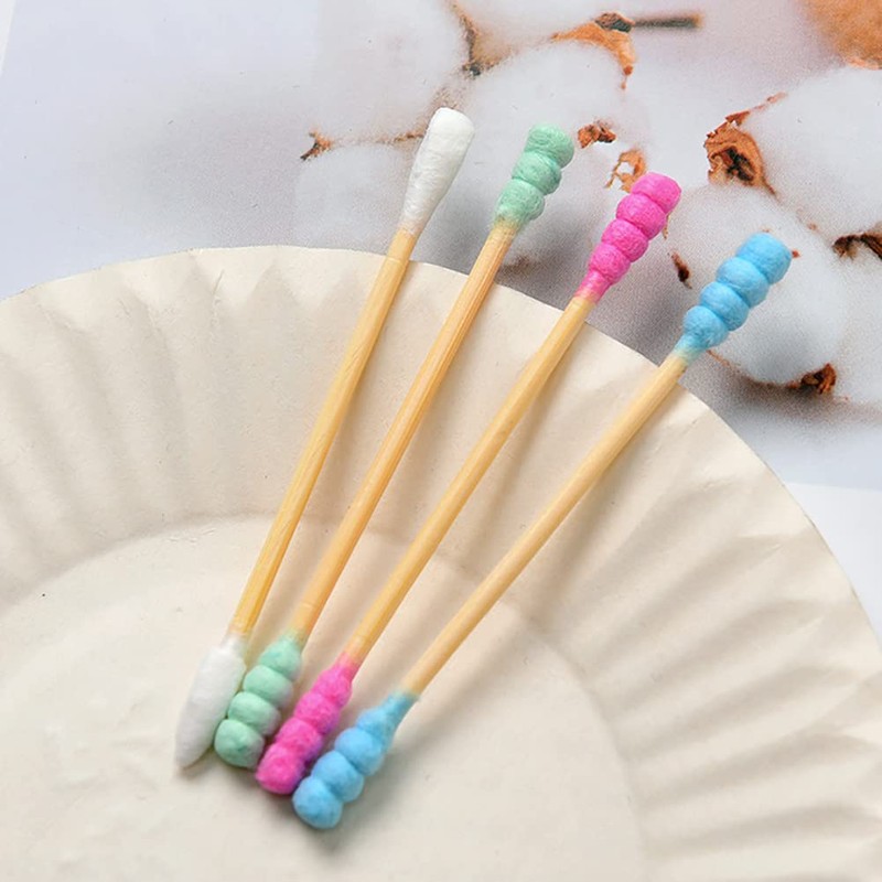 GSHLLO 200 Pcs Double Head Cotton Swabs Spiral Cotton Heads