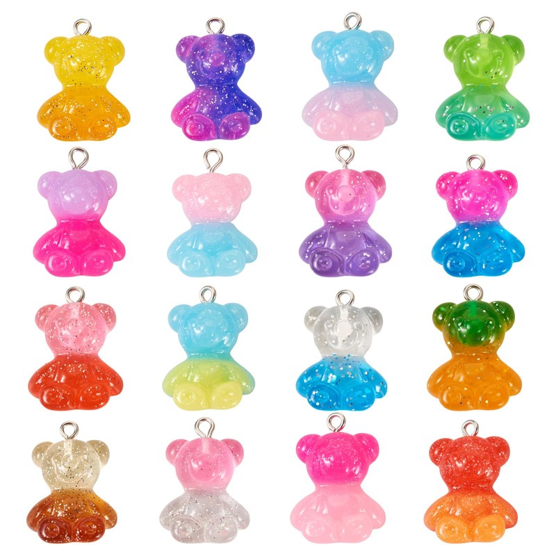 Craftdady Cute Charms Kits Resin Acrylic Bear Mushroom Flower Letter