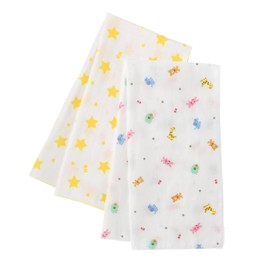 Mikihouse 76-8038-493 Hot Biscuits Gauze Towel Set, For Boys And Girls, Newborn, Baby Clothes, White, One Size Fits Most
