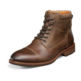 Florsheim Men's Cottage Cap Toe Boot Fashion, Brown Crazy Horse, 9.5