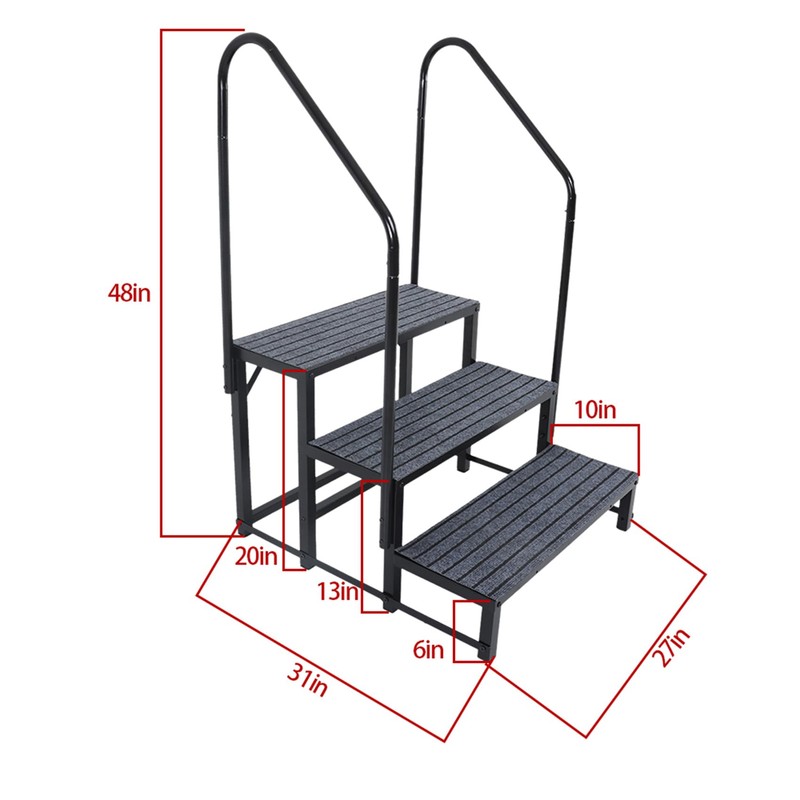 labwork 3 Step RV Steps with 2 Handrails w/Step Mat
