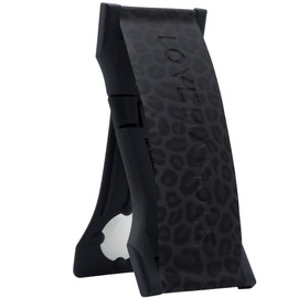 LOVEHANDLE PRO Premium Phone Grip - Silicone Phone Strap - Magnetic Phone Mount and Kickstand for Smartphone and Tablet - Black Leopard