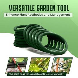 Concept4u 100 x Green Plant Rings Reusable Tie up Plants Soft and Flexible Wire Rings for Greenhouse Accessories, Vegetables, Flower, Potted Plant