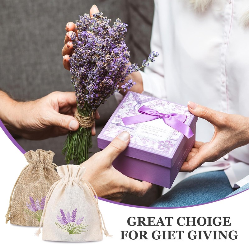 AOZUO 12 PCS Lavender Bags, Sachet Empty Bags Small Jute