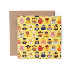 1 x Rubber Ducks Greeting Card - Toys Jobs Kids Bath Duckies Cute Duck Funny Novelty New Job Anniversary Valentine's Birthday Friend #81569