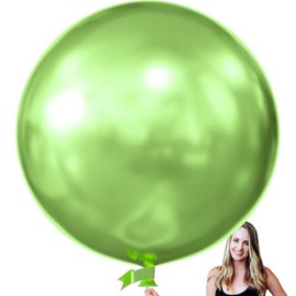 KALOR 36 Inch Giant Metallic Lime Green Balloons, 6 Pack Large Round Lime Green Latex Balloons for Anniversary, Birthday, Christmas, Wedding, Baby Shower Party Decorations