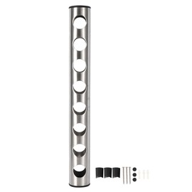 Stainless Steel Wall Mounted Vertical Red Wine Bottle Holder Rack for Household Bar SuppliesSilver 8 Holes